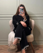 Knitted Co-ord Set with Blanket Stitch Detail-4