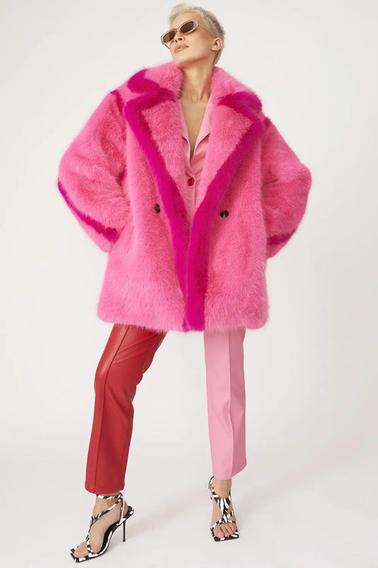 Knitted Pink Natural Bamboo Midi Coat-0