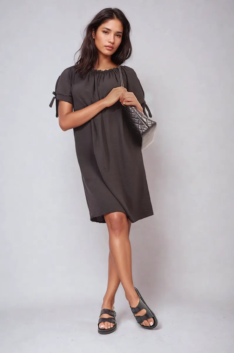 Knot Cuff Off Shoulder Mini Dress-6