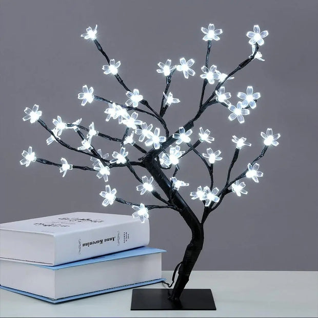 LED Crystal Cherry Blossom Tree Light Night Lights Table Lamp Christmas Fairy Wedding Decoration Lighting Luminarias de mesa - Memoriex 
