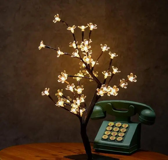 LED Crystal Cherry Blossom Tree Light Night Lights Table Lamp Christmas Fairy Wedding Decoration Lighting Luminarias de mesa - Memoriex 