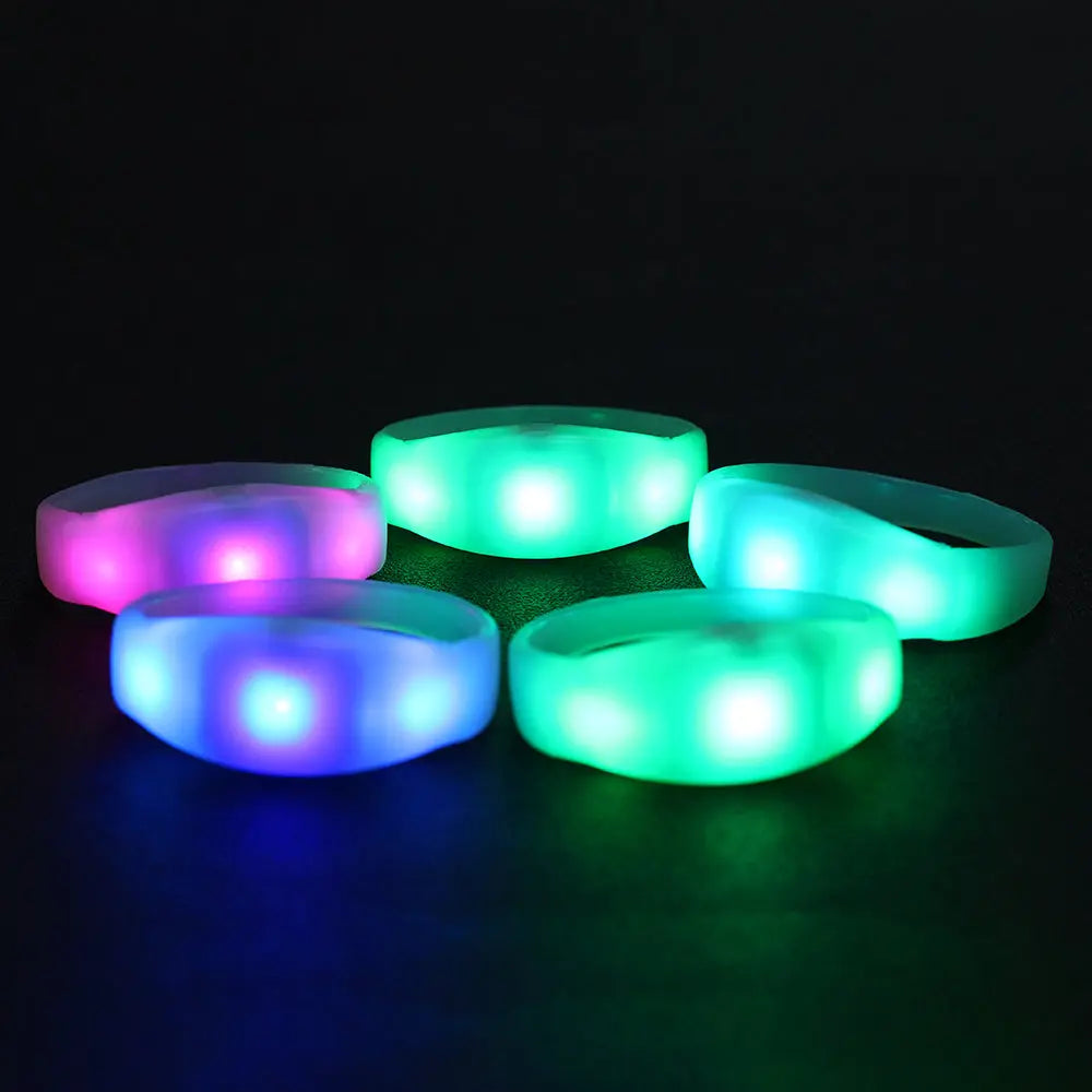 LED Party Supplies Button 7 Color Bracelet-0