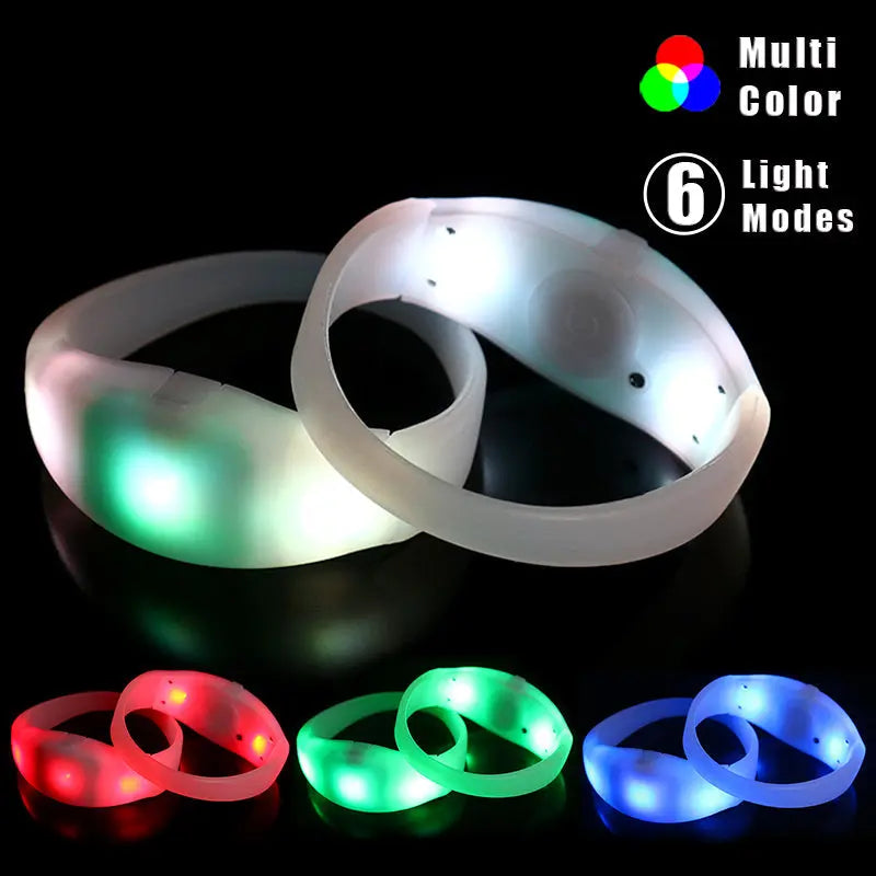 LED Party Supplies Button 7 Color Bracelet-1