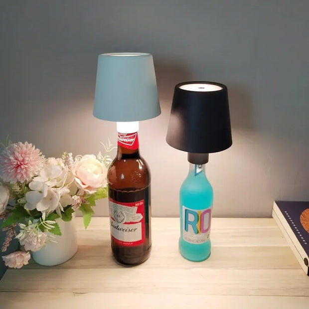 LED Wine Bottle Cordless LED Rechargeable Table Lamp Dimmable  Bottle Lamp for Livingroom Bedroom Restaurant Bar - Memoriex 