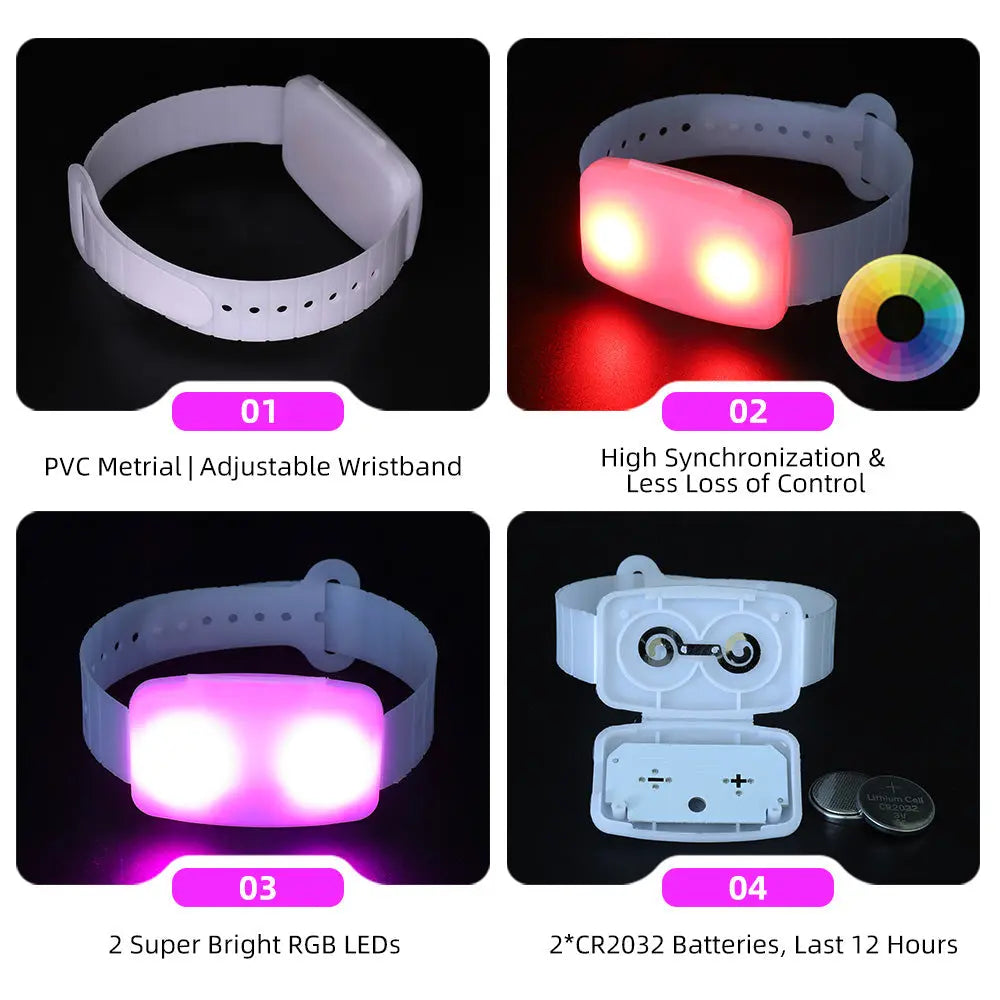 LED Wristband PVC Remote Controlled LED Bracelets for Events-3