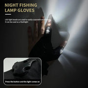 LED rechargeable fishing gloves with high elasticity, anti slip repair, lighting, luminous finger cots - Memoriex 