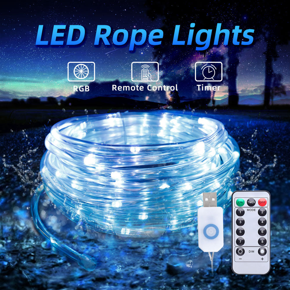 USB String Rope Lights Outdoor Color Changing 66FT 200 LED-3