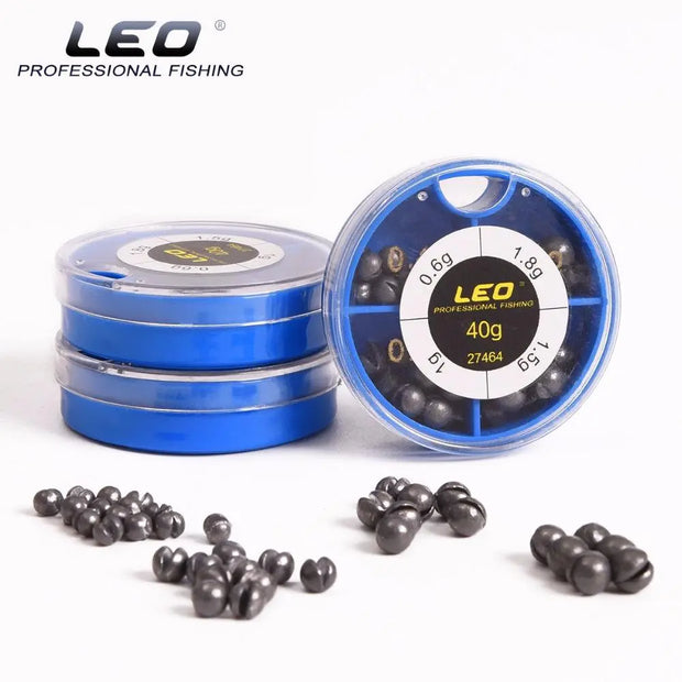 LEO 4 Sizes Mini Round Fishing Lead Weights Set Split Lead  Sinkers Weight 0.6g 1g 1.5g 1.8g - Memoriex 