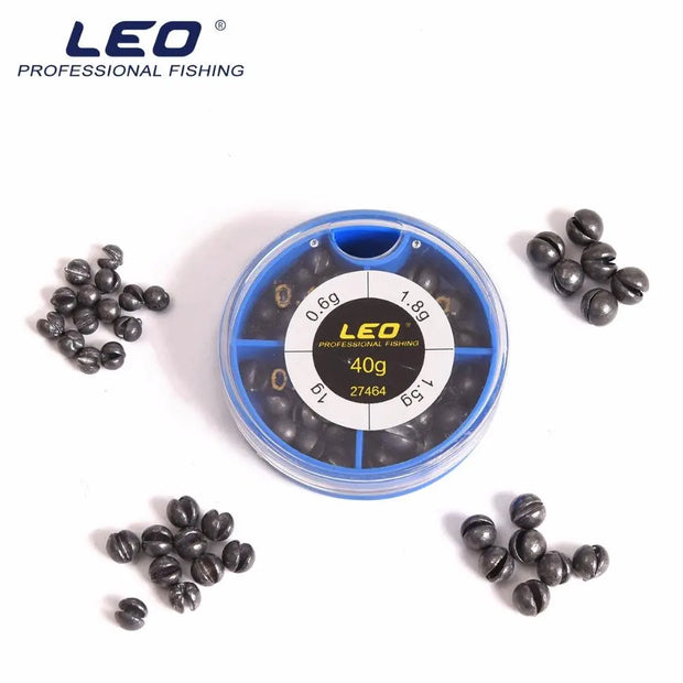 LEO 4 Sizes Mini Round Fishing Lead Weights Set Split Lead  Sinkers Weight 0.6g 1g 1.5g 1.8g - Memoriex 