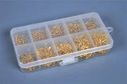 LEO 500pcs/box Multiple Sizes Golden Fishing Hooks Anti-corrosion Flat Head Barbed - Memoriex 