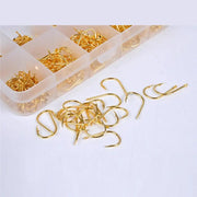 LEO 500pcs/box Multiple Sizes Golden Fishing Hooks Anti-corrosion Flat Head Barbed - Memoriex 
