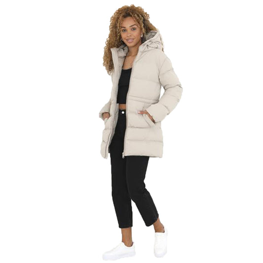 Ladies Brave Soul DOMINICALOS Longer Length Padded Jacket-0