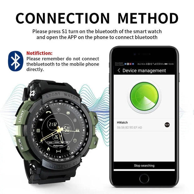 LOKMAT Sport Smart Watch Professional 5ATM Waterproof Bluetooth Call Reminder Digital Men Clock SmartWatch For ios and Android - Memoriex 