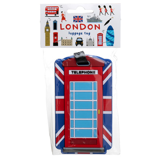 PVC Luggage Tag - London Souvenir Union Jack Telephone Box LUT04-0