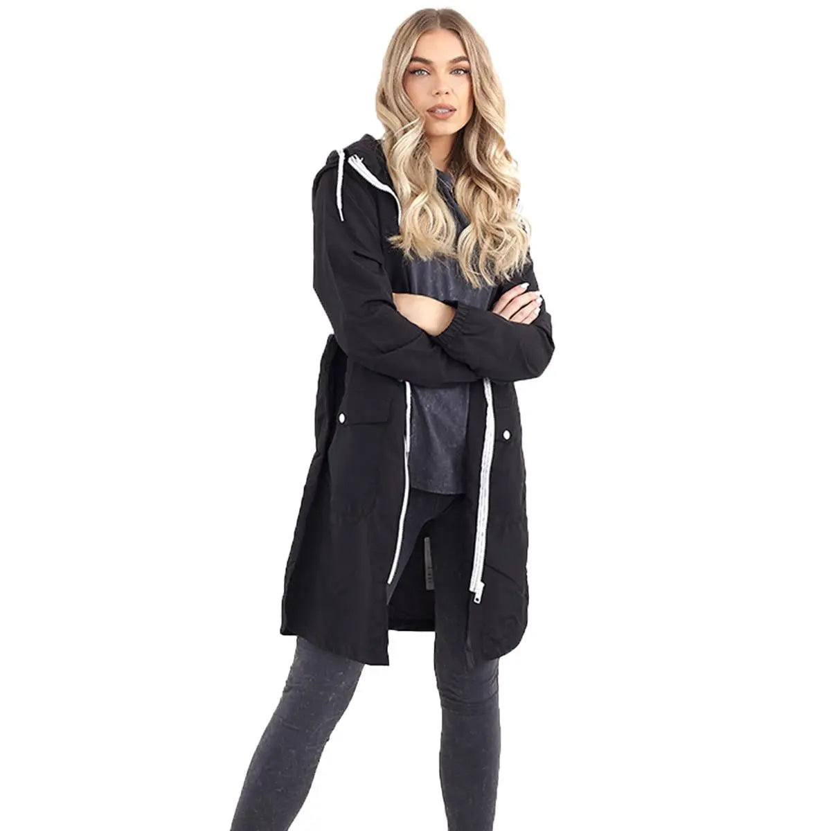 Ladies Brave Soul Devan Hooded Rain Mac - Memoriex 