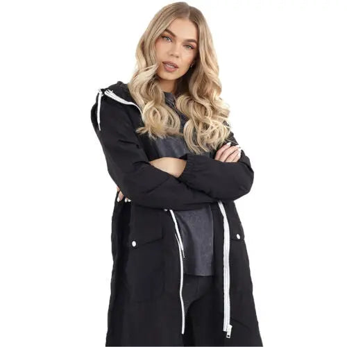 Ladies Brave Soul Devan Hooded Rain Mac - Memoriex 