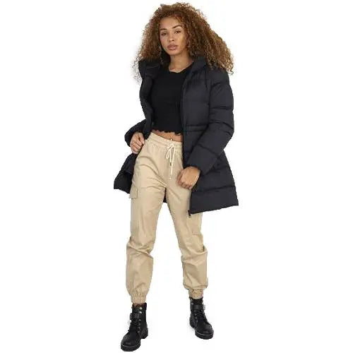 Ladies Brave Soul Dominica Long Padded Jacket - Memoriex 