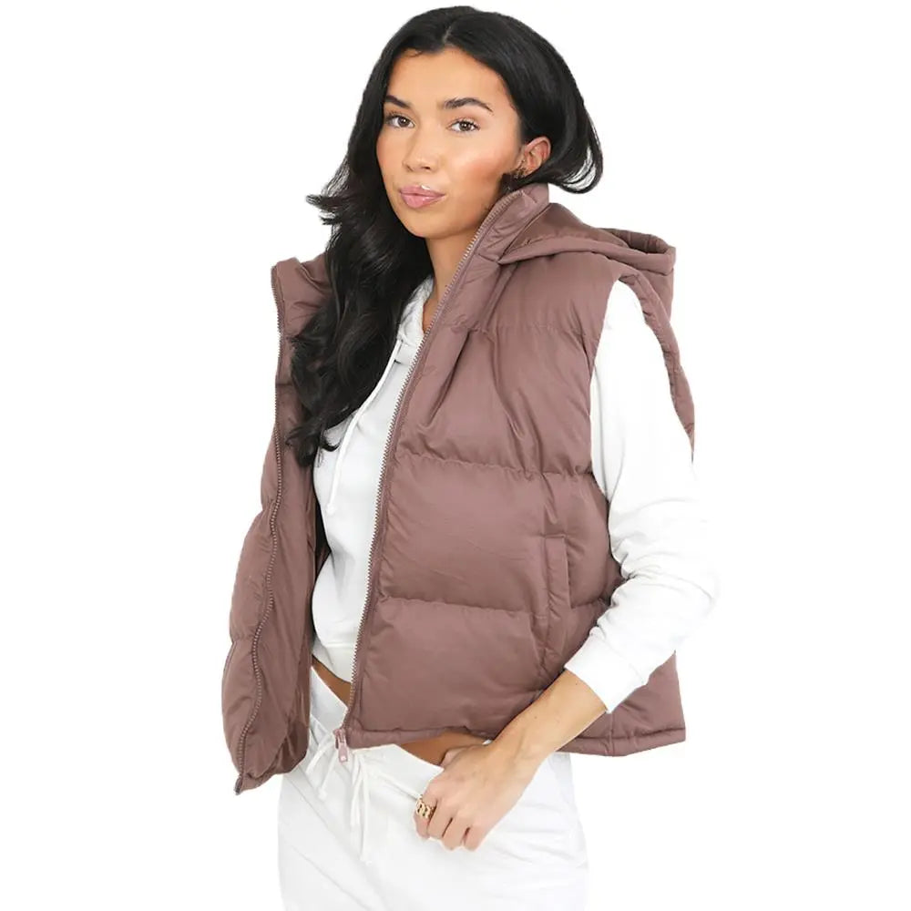 Ladies Brave Soul Mila Padded Gilet-1