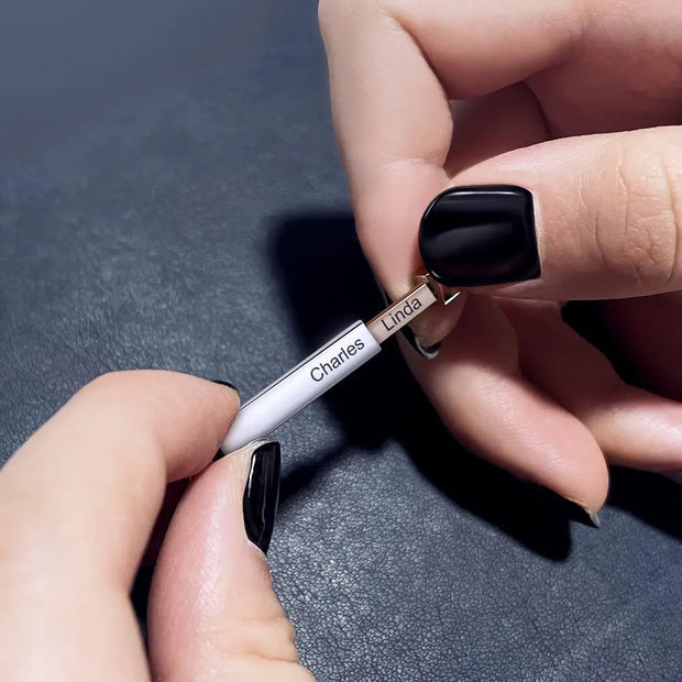 Ladies Double Layer Stereo Stick Necklace Clavicle Necklace Can Lettering Mother's Day Gift Titanium Steel Pendant - Memoriex 