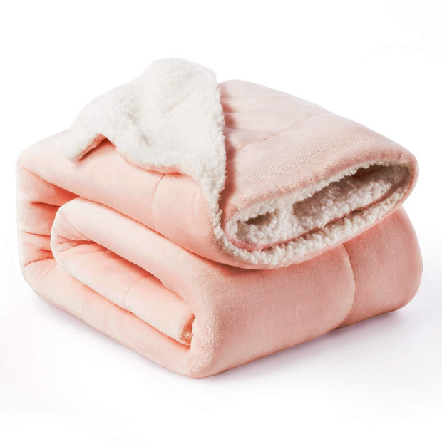 Lamb Fleece Blanket For Bed - Thick And Warm Blanket For Winter, Soft Fuzzy Plush King Blanket For All Seasons - Memoriex 