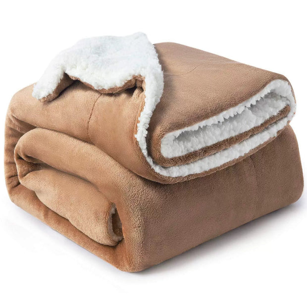 Lamb Fleece Blanket For Bed - Thick And Warm Blanket For Winter, Soft Fuzzy Plush King Blanket For All Seasons - Memoriex 