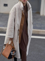 Lamb wool coat for women thick medium to long cotton coat for women - Memoriex 