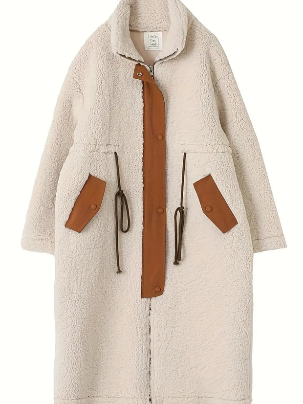 Lamb wool coat for women thick medium to long cotton coat for women - Memoriex 