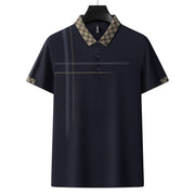 Lapel Embroidery Short Sleeve Casual Men's Business Polo Shirt - Memoriex 