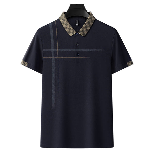 Lapel Embroidery Short Sleeve Casual Men's Business Polo Shirt - Memoriex 