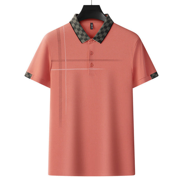 Lapel Embroidery Short Sleeve Casual Men's Business Polo Shirt - Memoriex 