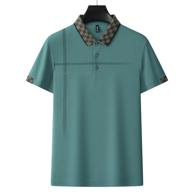 Lapel Embroidery Short Sleeve Casual Men's Business Polo Shirt - Memoriex 