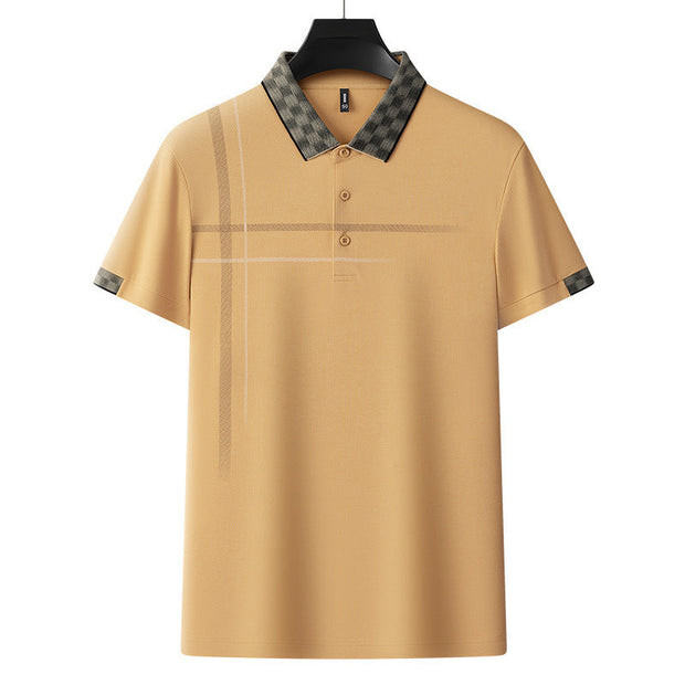 Lapel Embroidery Short Sleeve Casual Men's Business Polo Shirt - Memoriex 