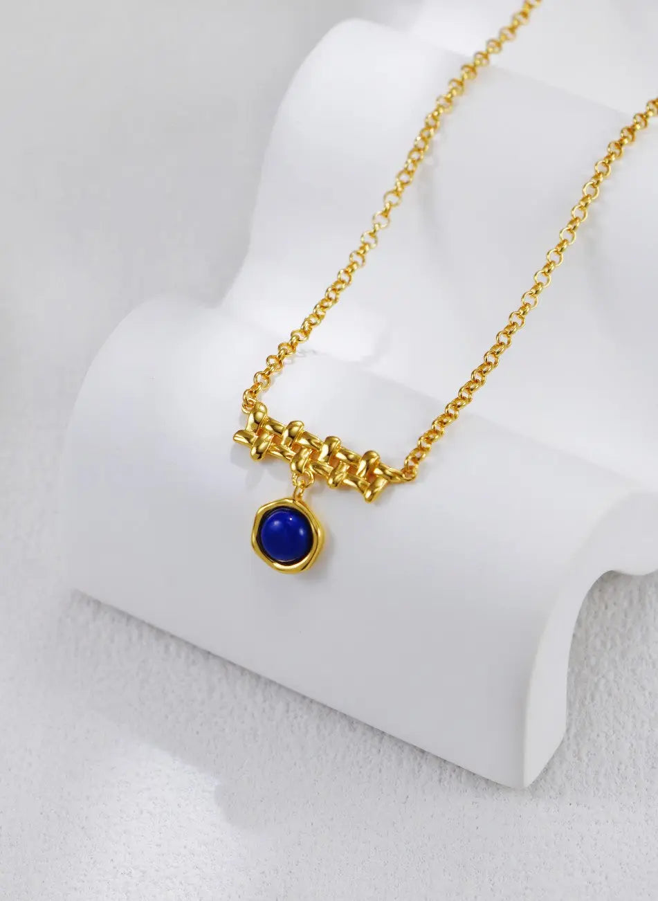 Lapis Lazuli Braided Necklace-2