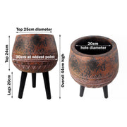 Large Composite Brown Black Planter - Memoriex 