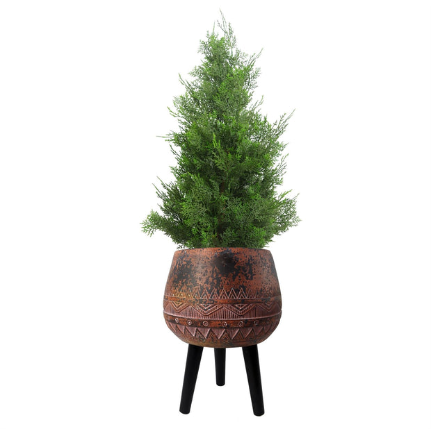 Large Composite Brown Black Planter - Memoriex 