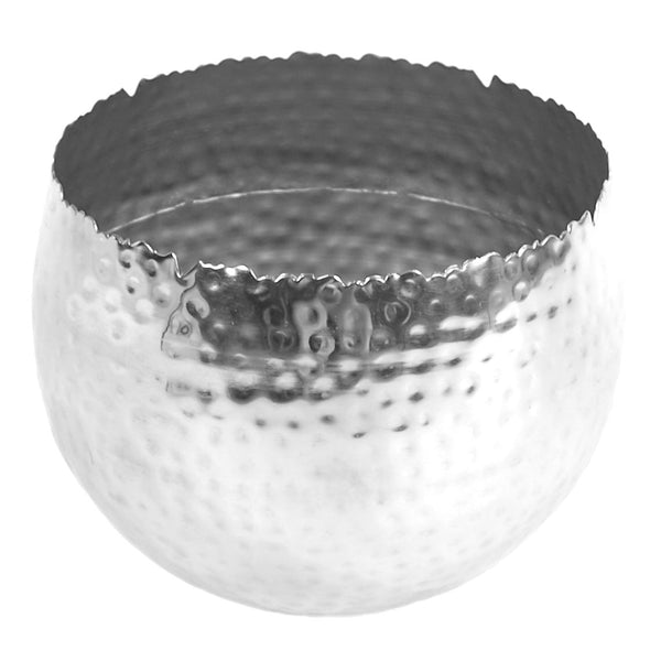 Large Metal Planter Curved Edge Hammered Metal Planter 17cm Botanik - Memoriex 