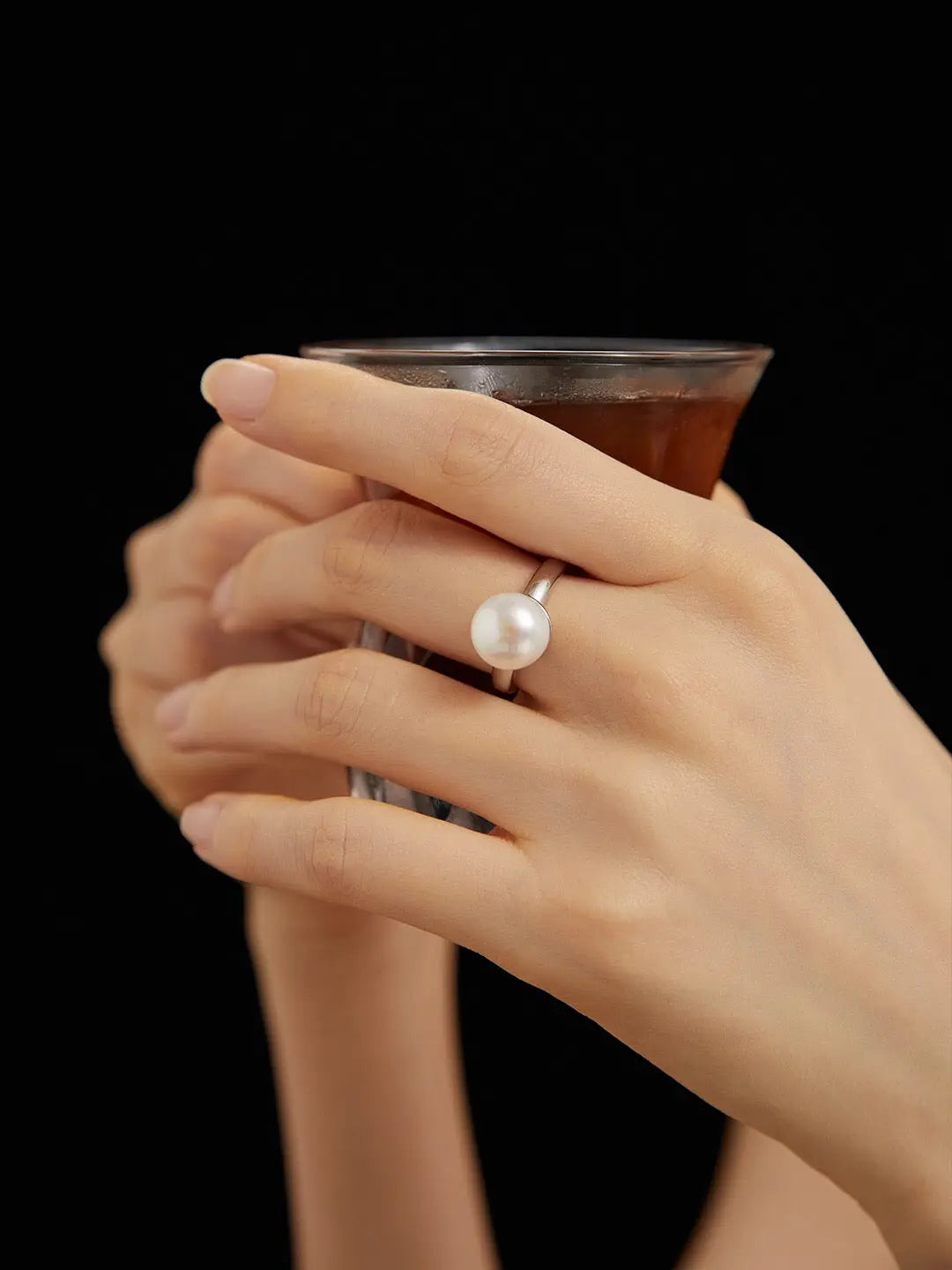 Large Pearl Open Ring-4