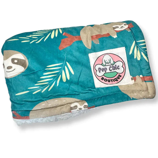 Lazy Sloth Dog Blanket (Fleece) by Pup Chic Boutique - Memoriex