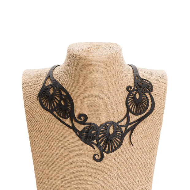 Leaf Art Nouveau Inner Tube Necklace - Memoriex 