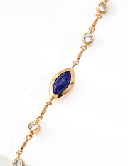 Leaf-Shaped Lapis Lazuli Zircon Bracelet-1