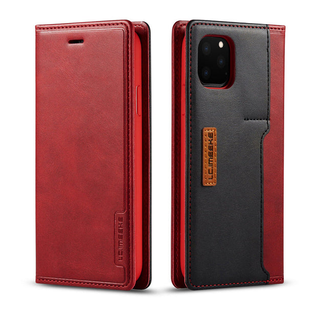 Leather Pattern External Card Business Flip Phone Case - Memoriex 