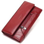 Leather Women's Wallet Long Leather Clutch Multi Card Coin Purse RFID Anti-magnetic Mobile Phone Bag - Memoriex 