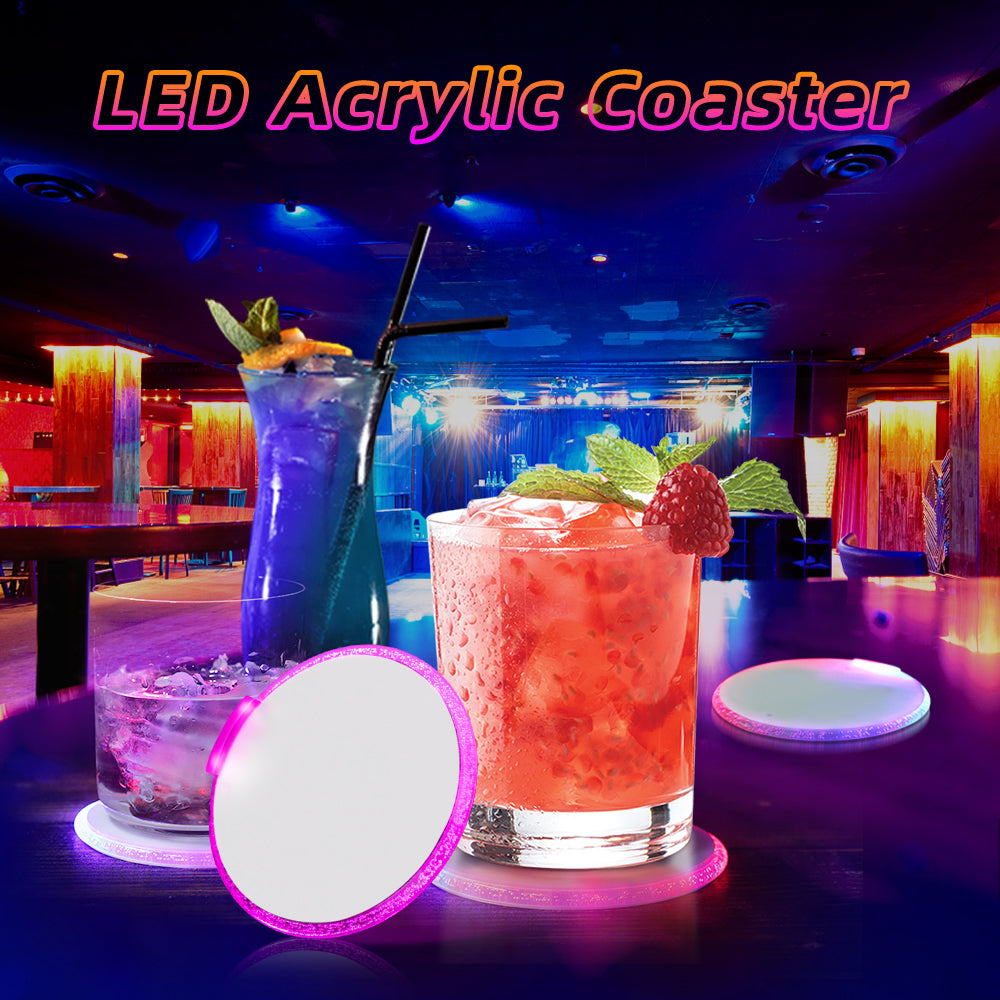 Party Supplies Bottle Acrylic Led Light Coaster (200 Pack)-4