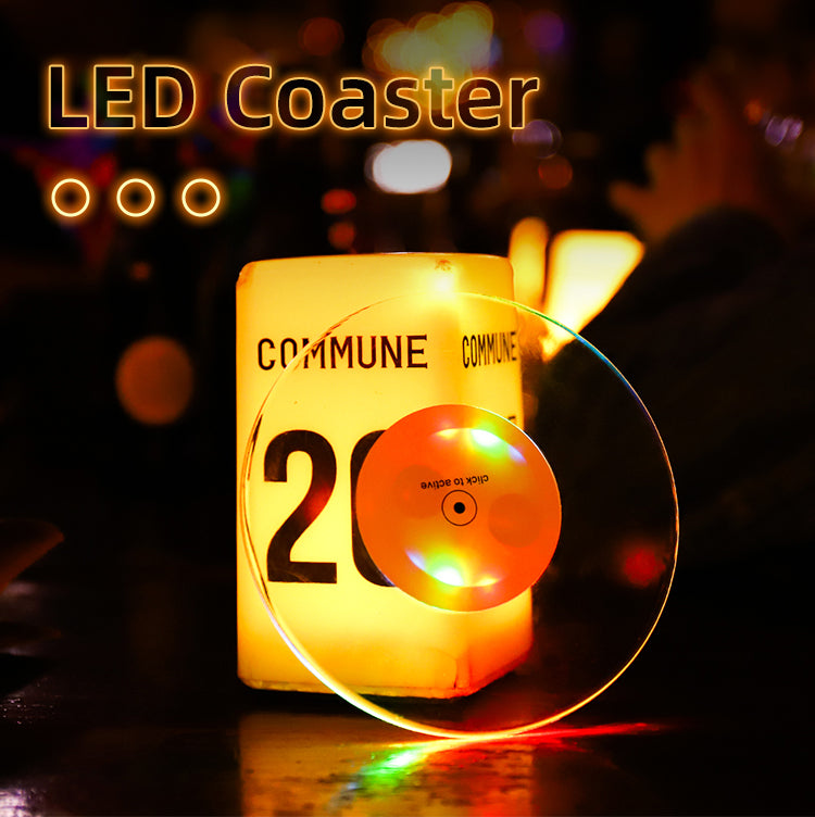 Transparent LED Coaster for Bottle Cup-0