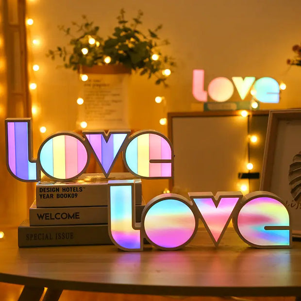 Led Decorative Lights String Valentine's Day Proposal Confession Love Light Box English Letters Modeling Lights - Memoriex 