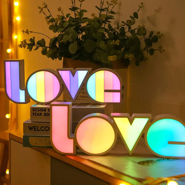 Led Decorative Lights String Valentine's Day Proposal Confession Love Light Box English Letters Modeling Lights - Memoriex 