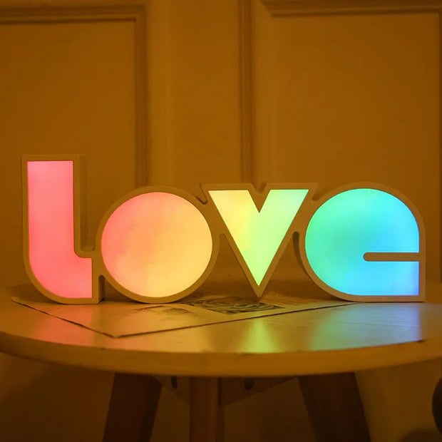 Led Decorative Lights String Valentine's Day Proposal Confession Love Light Box English Letters Modeling Lights - Memoriex 