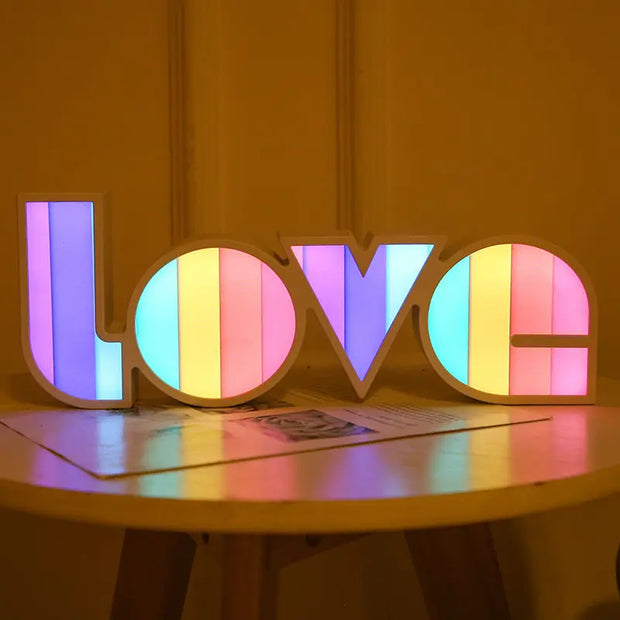Led Decorative Lights String Valentine's Day Proposal Confession Love Light Box English Letters Modeling Lights - Memoriex 