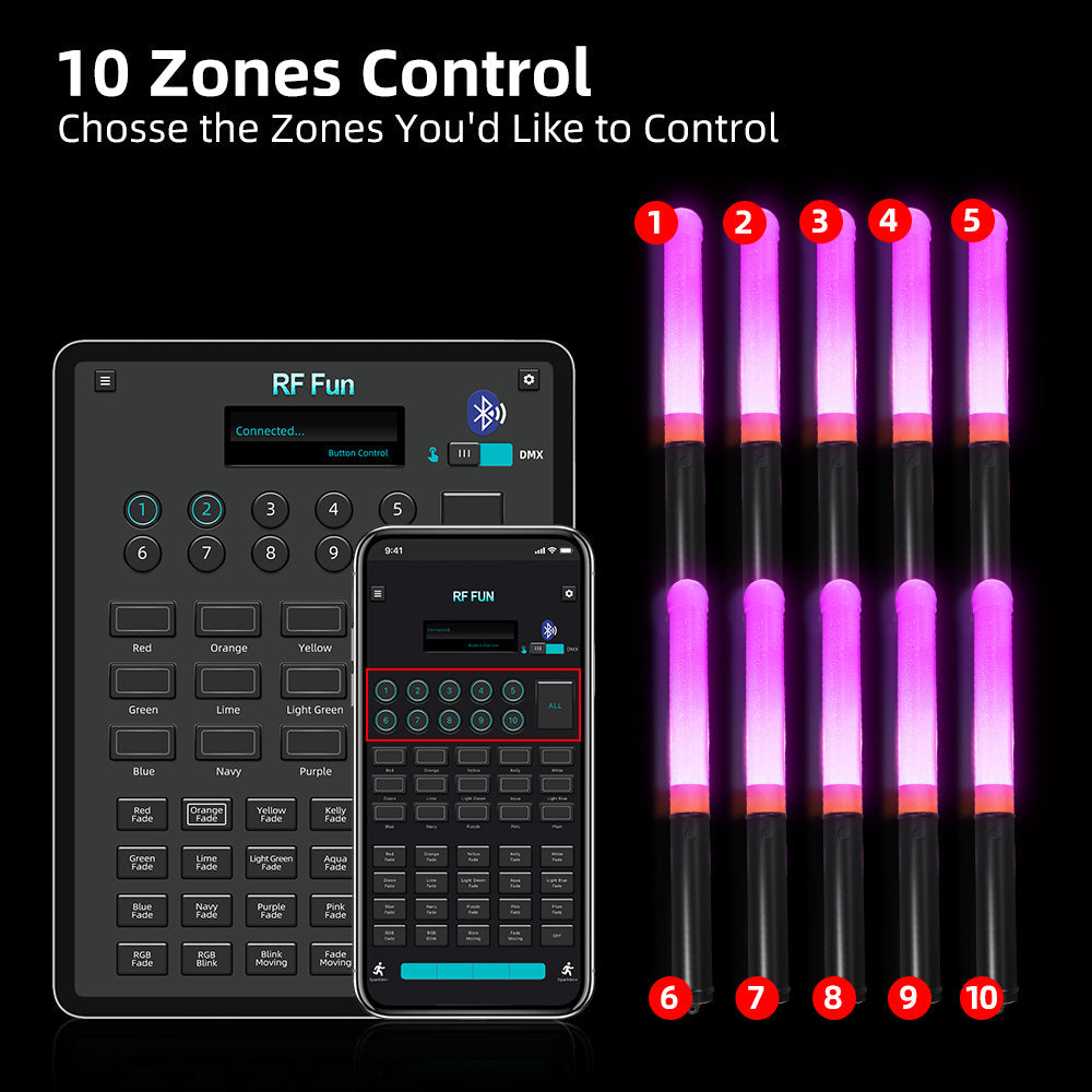 1 LED Light Sticks with APP Control (200 PCS + 1 APP Transmitter)-4