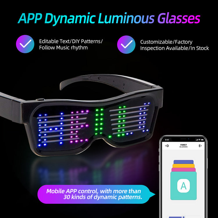 Wholesale Manufacturer APP Control LED Magic Glasses-4